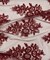 Burgundy Sequin Embroidered Lace Fabric by the Yard, 54" Wide Floral Mesh Lace with Double Scalloped Edges